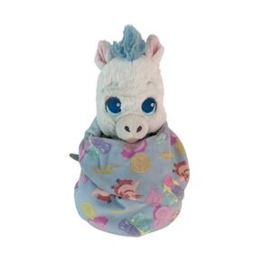 Disney Parks Babies Pegasus Plush w/Swaddle Blanket Hercules 10 Inch White Blue